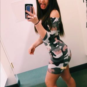 camo bodycon dress 💛